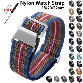 18 / 20 / 22mm Quân Đội Zulu Nylon Dây Đeo Đồng Hồ Đàn Hồi Nato Vải Dây Đeo Một Vòng Nam Nữ Dây Đeo Tay Vòng Tay