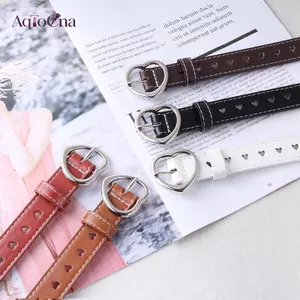 Đai Nữ AqToCna Rỗng Trái Tim Bule Đơn Giản Và Đa Năng Hợp Thời Trang Và Quần Kim Bule Da Vintage Thắt Lưng AqToCna