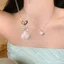 Mới Màu Hồng Nơ Vỏ Vòng Cổ Nữ Thiết Kế Niche Ngọt Xương Đòn Dây Xích Nhỏ Tinh Tế Phụ Kiện Bán Buôn