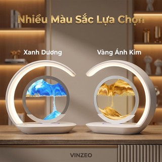 [Bảo Hành 1 Đổi 1] [VINZEO] Đèn Ngủ Tranh Cát Chảy 3D - Sạc Không Dây Thông Minh, Quà Tặng Sang Trọng, Decor Phòng Ngủ