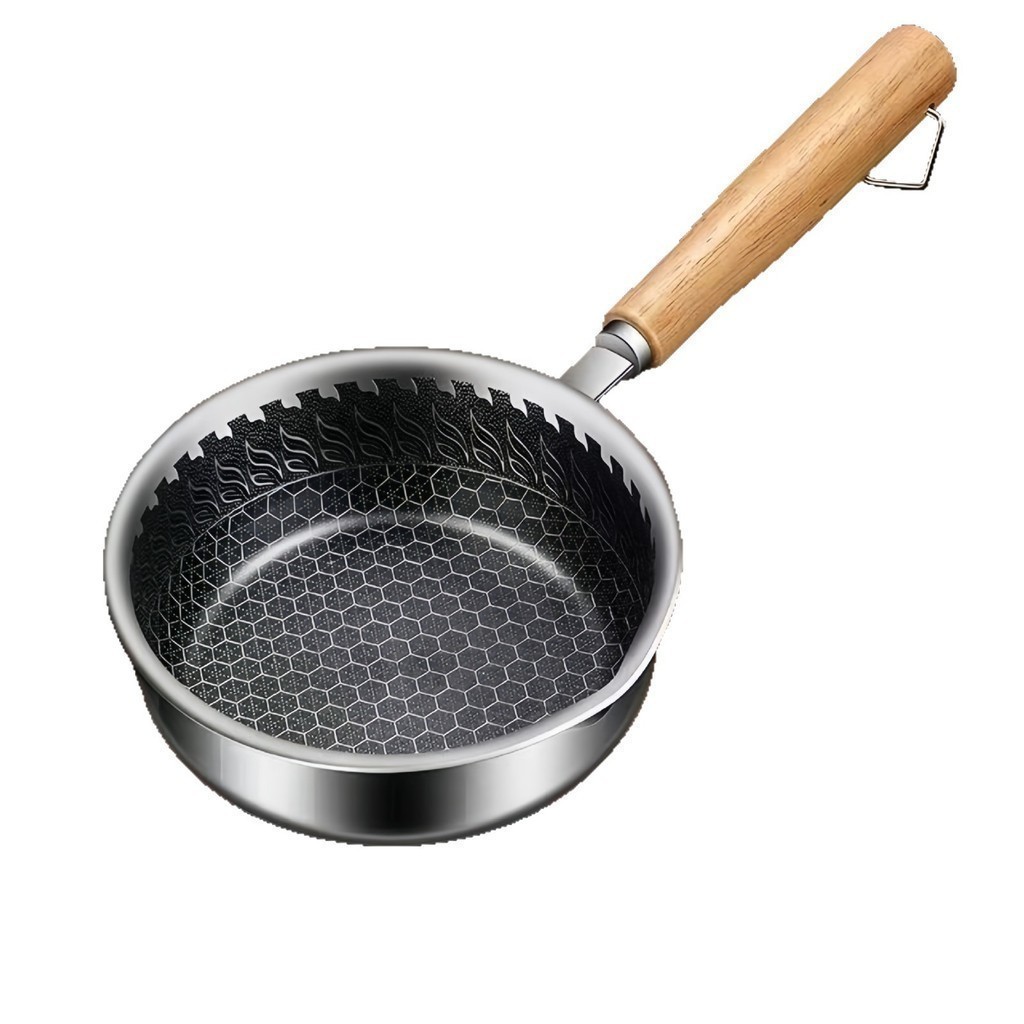 Thép không gỉ Omelette Chảo Dầu Bắn Nồi Nhỏ Ăn Sáng Trứng Săn Trộm Dụng Cụ Tiện Dụng Mini Chống Dính Chảo Đốt Dầu Nóng Dầu Mỡ Chảo