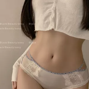 Quần Lót Ren Gợi Cảm Nữ Phong Cách Nhật Bản Rỗng Satin Quần Đùi Lưới Thấp Eo