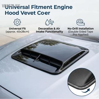 VBESTLIFE CHICIRIS Động Cơ Ô Tô Hood Cửa Thoát Khí Thông Hơi Bao Viền 40x28 cm Đa Năng Màu Đen Bóng Bonnet Lượng dành cho Xe Ô Tô