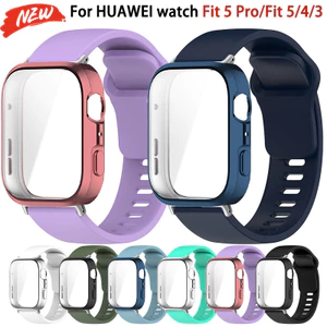 Dây đeo thể thao + vỏ màn hình cho Huawei Watch Fit 5 / 5Pro Vỏ TPU mềm cho phụ kiện dây đeo đồng hồ thể thao Huawei Fit3 Fit 4 / 4Pro