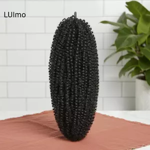 LUImo Afro Twist Móc Tóc 16 Inch Tổng Hợp Springy Kinky Mở Rộng Tách Trước Cho Bảo Vệ Phong Cách Bện Và Xoắn SBS