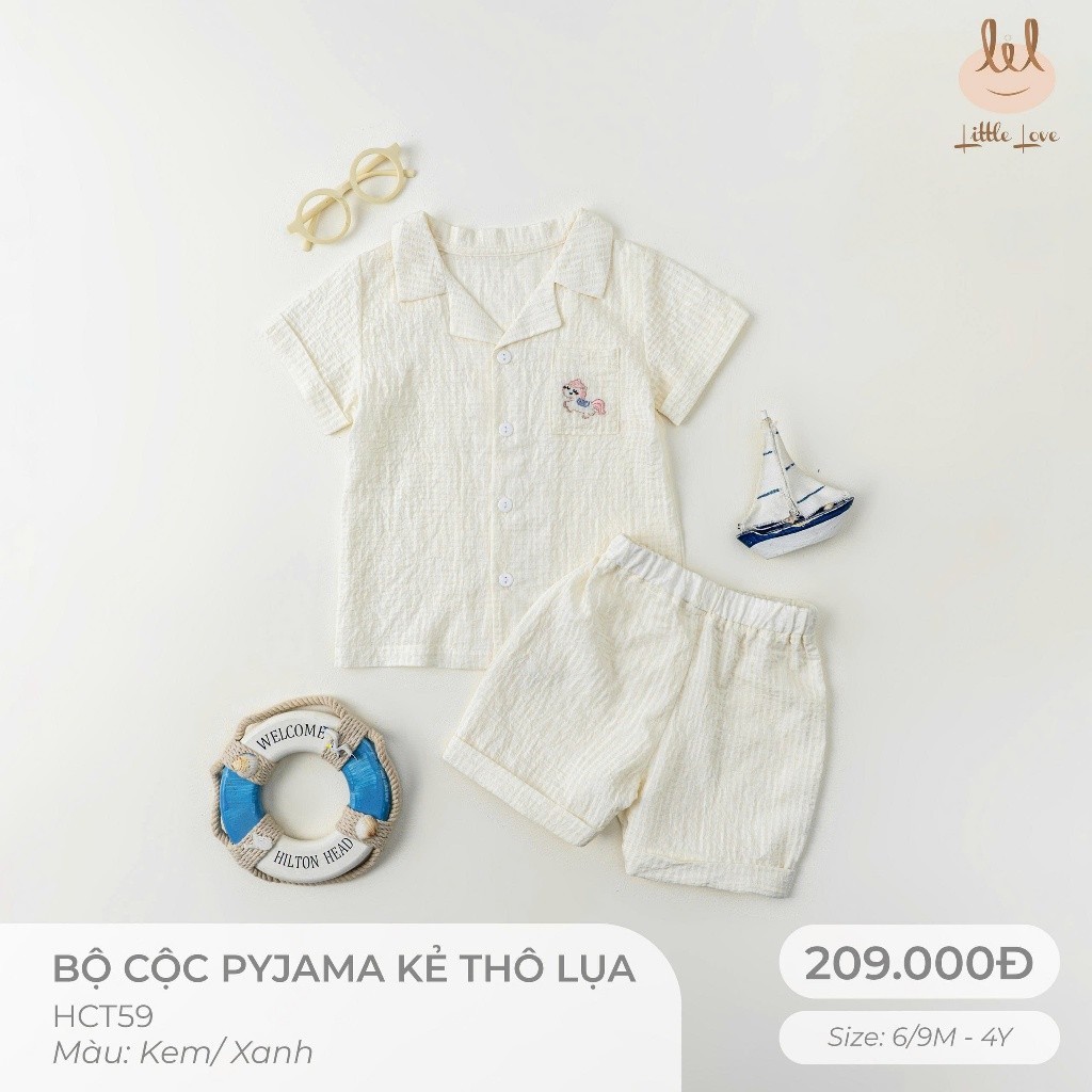 BỘ CỘC PYJAMA KẺ CHẤT LIỆU THÔ LỤA  [ SIÊU MỀM, MÁT, MỊN CO DÃN VÀ THẤM HÚT TỐT] SZ 6M -4Y (HCT59)