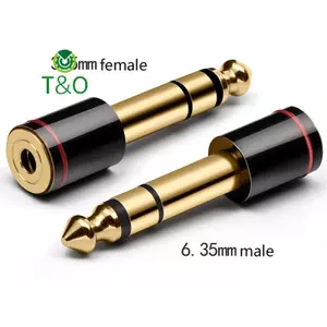 6.35mm 1 / 4 Nam đến 3.5mm 1 / 8 Đầu nối nữ Bộ chuyển đổi tai nghe âm thanh nổi Bộ chuyển đổi âm thanh Ja cho tai nghe cáp Aux [mới]