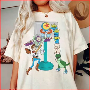 GC1 Funny Toy Story 5 thoải mái mềm mại Tee Buzz Woody Slinky Aliens Rex Áo thun GC1