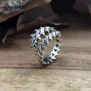 AN.MART Punk Centipede Nhẫn Teen Kim Loại Gothic Vintage Cuộn Dây Cặp Đôi Mở Nhẫn VN