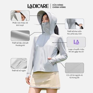 Áo Khoác Chống Nắng Nam Nữ All Cover LADICARE Chống UV, Lụa Băng Cao Cấp, Che Kín Mặt, Xỏ Ngón