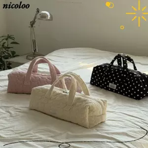 Túi xách NICOLOO, Túi đeo vai lông tơ dung tích lớn ngọt ngào, Túi đeo chéo di động tình yêu phổ thông thời trang Thu đông