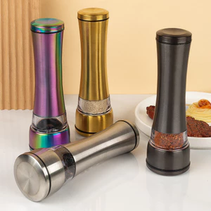 Máy Xay Gia Vị Inox 304 Tiện Ích Nhà Bếp Mạ Titan Muối Biển Đen Máy Xay Tiêu 9JRZ