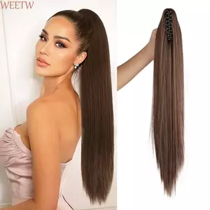 WEETW Layered Pony Tail Hair Piece, phần mở rộng tóc Tổng hợp tóc thẳng dài tóc giả đuôi ngựa, hợp thời trang tự nhiên giả móng vuốt đuôi ngựa Tóc giả sử dụng hàng ngày