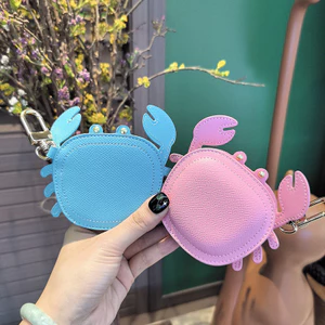 Châu Âu Phong Cách Mỹ Nhỏ Cua Túi Mặt Dây Chuyền Hoạt Hình Dễ Thương Móc Khóa Tai Nghe Ví Đựng Tiền Xu