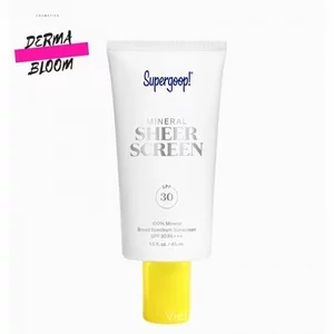 Kem Chống Nắng Khoáng Supergoop Mineral Sheer Screen SPF30 PA+++ 45ml 100% Mineral Không Trắng Mặt, Dịu Nhẹ Da Nhạy Cảm,