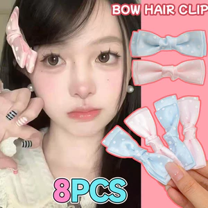 2 / 4 / 8 Kẹp Tóc Nơ Ngọt Ngào Để Sử Dụng Hàng Ngày | Kẹp mỏ vịt chấm bi cổ điển, Barrettes kim loại an toàn để trang trí túi mũ Ngày chụp ảnh