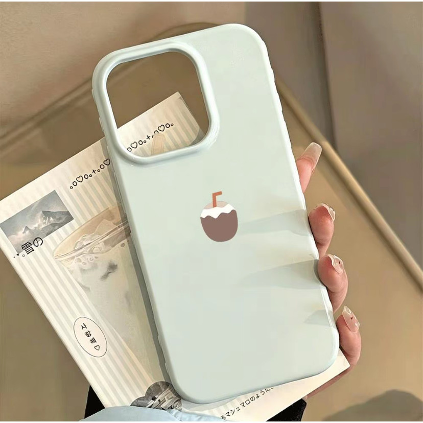 Ốp lưng in cà phê bánh chống sốc cho iPhone 17/16/15 Pro Max13/12/11 Pro
