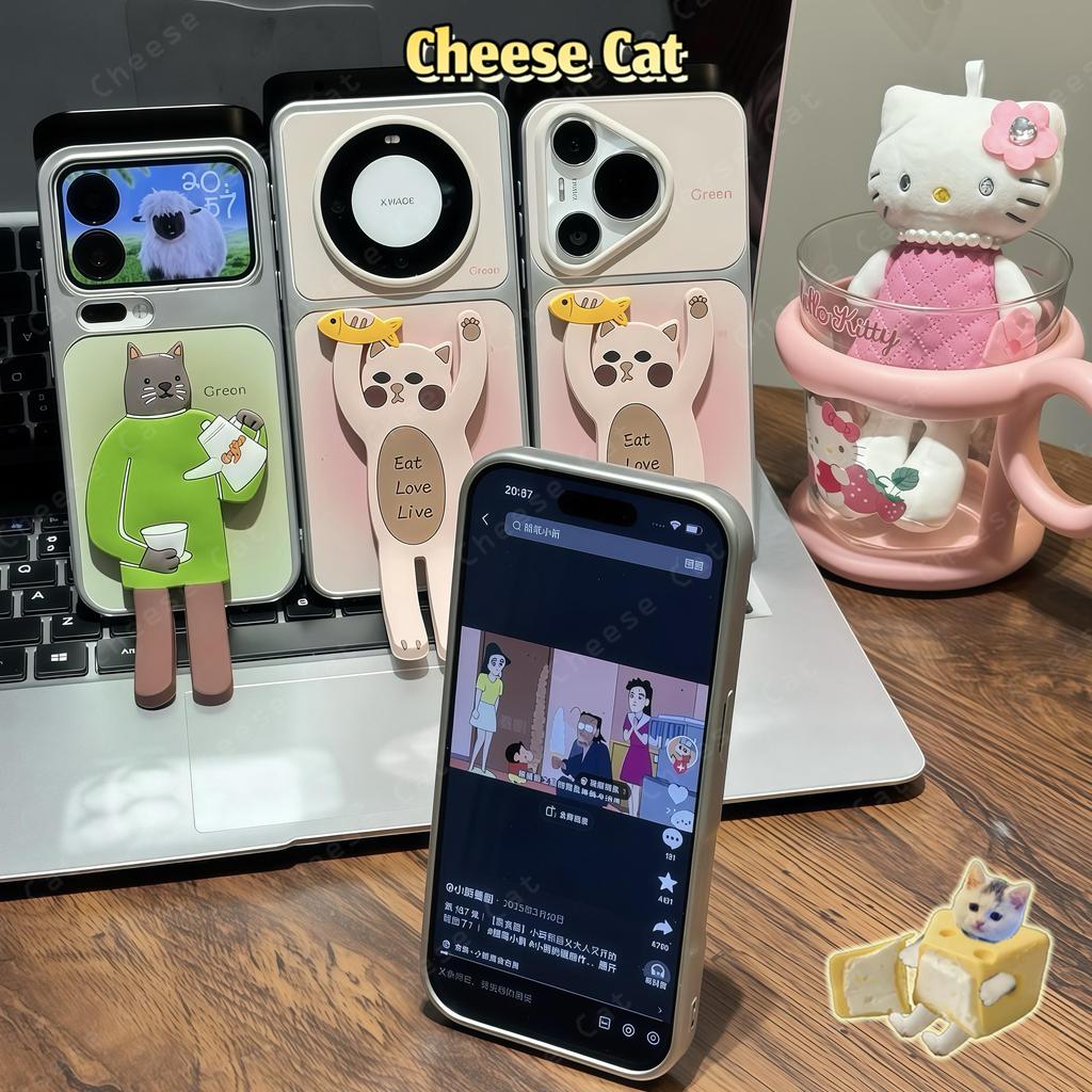 Ốp Điện Thoại Mèo Chân Dài Ốp Điện Thoại Da Cho iPhone 17 Pro Max 16 15 14 11 12 13 Pro Max Xs Max XR
