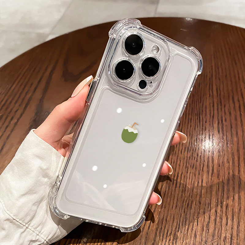 Ốp lưng điện thoại họa tiết giỏ cà chua cho iPhone 17/16 Pro Max và 15/14/13/12/11 Ốp lưng điện thoại họa tiết nước dừa