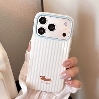 [Sheren] Vỏ điện thoại Dachshund sọc Thích hợp cho i17 16 15 14 13 12 11 pro max Vỏ bảo vệ chống sốc