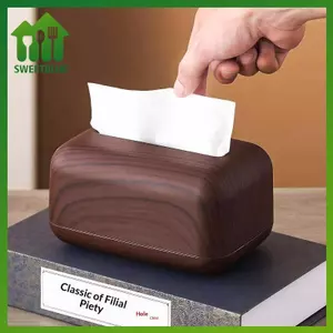 SWEET Mới Phong Cách Trung Quốc Đơn Giản Màu Quả óc chó Hộp Khăn Giấy Hộ Gia Đình Gỗ Chắc Chắn Phòng Khách Bảo Quản Thùng Đựng Khăn Giấy Gỗ Hộp Bảo Quản n