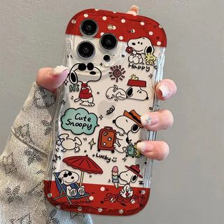 Ốp điện thoại hoạt hình Snoopy dễ thương cho Huawei Honor 600 400 Pro 200 90 Lite X5C X8D X6D Ốp điện thoại mềm bảo vệ Camera trong suốt Kem silicon gợn sóng cạnh chống sốc thời trang trong suốt