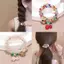 ECK Nhiều Màu Sắc Kim Cương Giả Anh Đào Co Giãn Tóc Dành Cho Nữ Cô Gái Ngọt Ngào Tóc Trang Trí Scrunchie Dây Buộc Tóc Pha Lê Phụ Kiện Tóc HOT