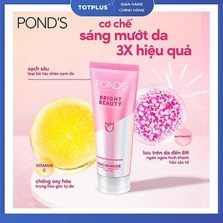 Sữa Rửa Mặt Pond’s Bright Beauty Vitamin C & Niacinamide – Sạch Sâu, Sáng Da 3X Hiệu Quả - 50G