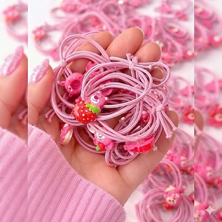 🎀  Dây Buộc Tóc Gấu Hồng Mix Nhiều Mẫu Siêu Xinh 🎀