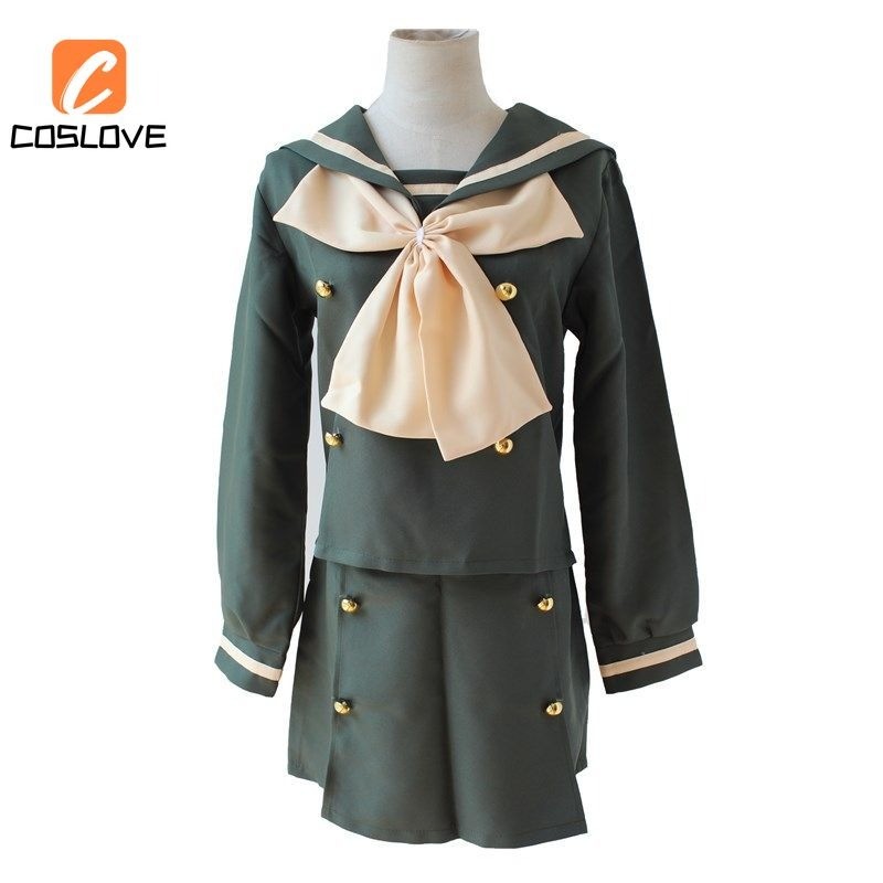 Cổ Điển Anime Shakugan No Shana Cosplay Quần Áo Trọn Bộ Trang Phục JK Đồng Phục Battlesuit Tay Dài Màu Xanh Lá Cây
