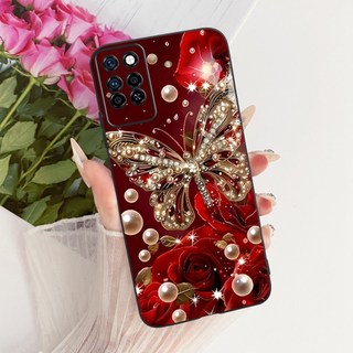 Dành Cho Infinix Note 10 Pro NFC Note10 10Pro X693 X695 X695D X695C Mới Hoa Thanh Lịch Họa Tiết Bướm Ốp Lưng Điện Thoại Silicon Màu Đen Mềm