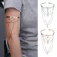 WEETW Vòng tay cuff đeo cánh tay, Vòng tay mở phong cách Hiphop, dây xích body chain hợp kim màu vàng/bạc, phụ kiện armband cánh tay điều chỉnh
