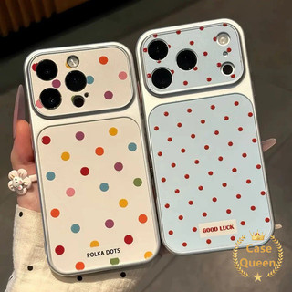 Ốp Lưng Tương Thích Cho iPhone 16 17 15 11 13 12 14 Pro Max 17 Air 14 Plus Full Màn Hình Màu Đỏ Chấm Bi Tức Thì Miếng Dán