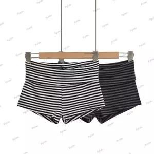Quần Short Sọc PYCOU, Quần Short Ngắn Eo Thấp Họa Tiết Sọc, Độ Đàn Hồi Cao Thoải Mái Quần Short Nữ