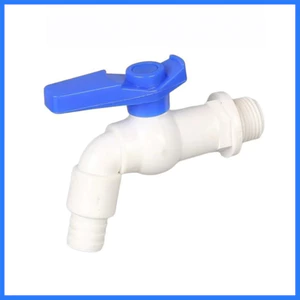 Vòi nước nhựa trắng xả nước mạnh , vòi hồ đầu có thể lắp ống mềm -TOOLIX