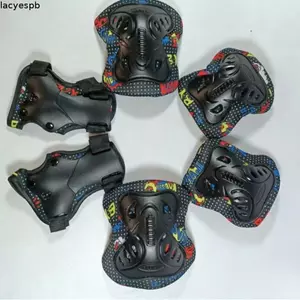 LACYES Miếng Lót Đầu Gối Trẻ Em, Miếng Lót Xe Ô Tô Cân Bằng Chống Rơi, Đi Xe Thể Thao Bảo Vệ Tay Thoáng Khí 6 Trong 1 Miếng Lót Khuỷu Tay Trượt Băng Xe Tay Ga