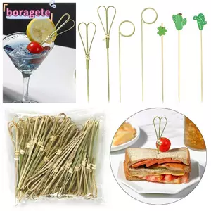 BORAGETE 100 Chiếc Thanh Trái Cây Dùng Một Lần Sáng Tạo Cocktail Trang Trí Dính Trang Trí Tiệc Nhà Bếp & Thanh Tăm