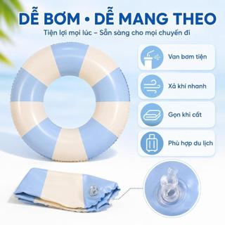 Phao Bơi Biển Tròn Vintage Người Lớn, Float Bơi Hồ Bơi Đi Biển Check-in Mùa Hè, Phao Bơi Cứu Hộ
