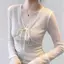Cổ chữ v có dây buộc kiểu Pháp dành cho nữ mùa xuân Phong cách mới Slim-Fit Slim-Fit Slimmer Look