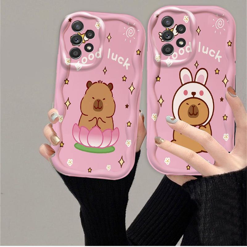 Thích hợp cho Samsung A13 A23 A33 A53 A32 A52 A52S 5G 3D TPU mềm Capybara Vỏ điện thoại chống sốc
