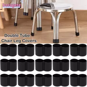 BORAGETE Đồ Nội Thất Chân Tất Cốc Chống Trơn Trượt Có Tầng Bảo Vệ Đáy Tròn Ống Đôi Chân Có
