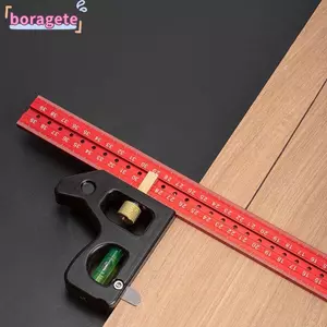 Thước góc phải kết hợp BORAGETE, có thể điều chỉnh bằng đồng hồ đo mức bong bóng, Dụng cụ đo lường chuyên nghiệp Di chuyển được Chế biến gỗ cấp độ 30 / 40cm