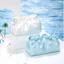 Túi đựng mỹ phẩm AWNGD, Túi trang điểm Polyester bề mặt sáng bóng, Vải nếp nhăn hình đám mây di động Túi giặt dung tích lớn Phòng tắm