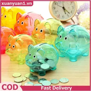 XUAN Bé Nhựa Heo Đất Đồng Xu Tiền Mặt Thu Thập Hộp Tiết Kiệm Lợn Trẻ Em Quà Tặng Đồ Chơi VN