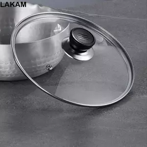 Nắp chảo rán LAKAM, Nắp nồi tròn bằng kính cường lực, Nắp nồi đa năng chống bỏng bền bỉ Phụ kiện nhà bếp