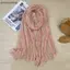 AA Phong Cách Hàn Quốc Vải Lanh Cotton Gấp Khăn Cho Nữ Mỏng Màu Nguyên Chất Đơn Giản Trận Đấu Dài Vai Quấn Ne Ấm Hơn Khăn Lụa VN