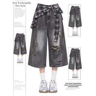 Quần short denim nam ESEA, thương hiệu thời trang đường phố cao cấp của Mỹ, phong cách unisex chất lượng cao