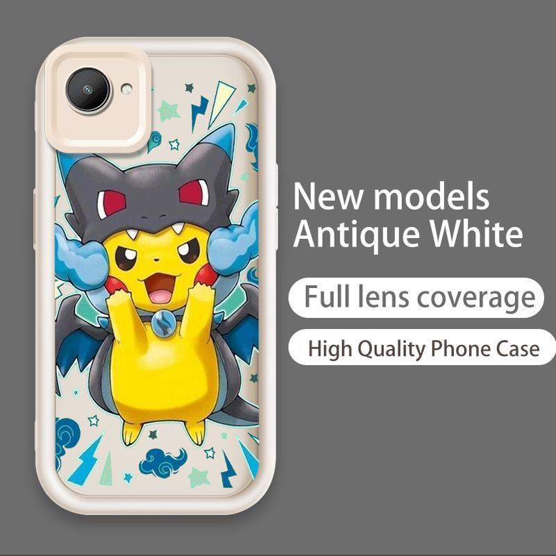 Vỏ Cho Realme C30 C30S Hoạt Hình Silicon Điện Thoại Thông Minh TPU Mềm Pikachu Bulbasaur Pokémon Angel Eye Vỏ Điện Thoại Chống Sốc