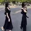 Váy ngắn tay không eo kiểu Pháp Hepburn Design Sense Mùa hè dành cho nữ Phong cách mới Ôm eo hẹp trông sang trọng hơn