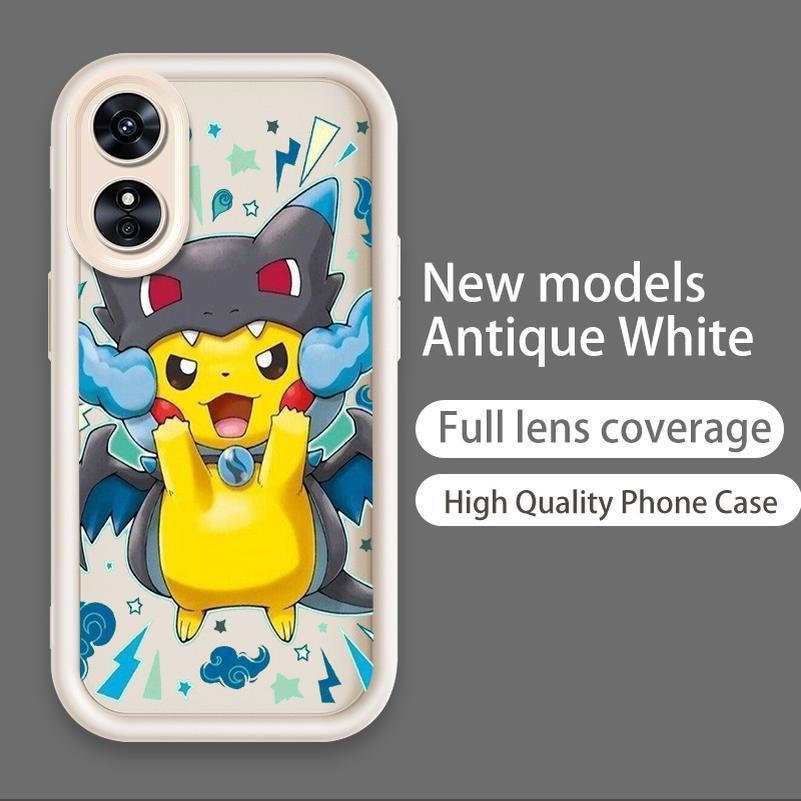Ốp Lưng Cho OPPO A17 A17K A18 A38 A58 A60 4G Hoạt Hình Silicon Mềm Đáng Yêu TPU Pikachu Bulbasaur Pokémon Angel Eye Vỏ Điện Thoại Chống Sốc